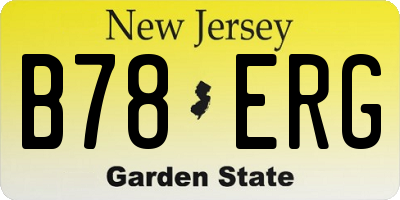 NJ license plate B78ERG