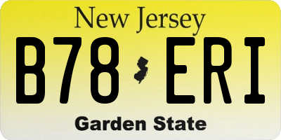 NJ license plate B78ERI