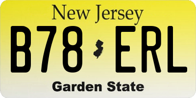 NJ license plate B78ERL