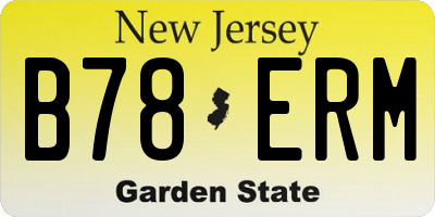 NJ license plate B78ERM