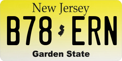 NJ license plate B78ERN