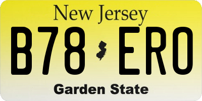 NJ license plate B78ERO