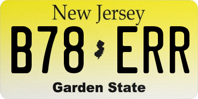 NJ license plate B78ERR