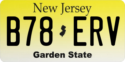 NJ license plate B78ERV