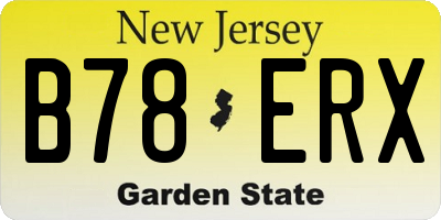 NJ license plate B78ERX