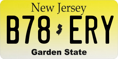 NJ license plate B78ERY