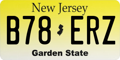 NJ license plate B78ERZ
