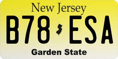NJ license plate B78ESA