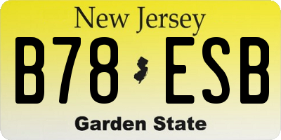 NJ license plate B78ESB
