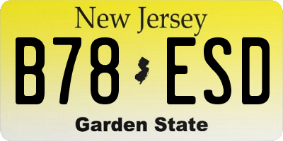 NJ license plate B78ESD