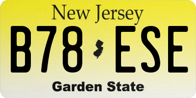 NJ license plate B78ESE