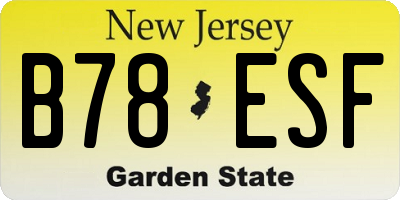 NJ license plate B78ESF
