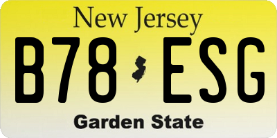 NJ license plate B78ESG