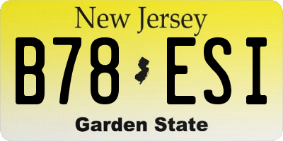 NJ license plate B78ESI