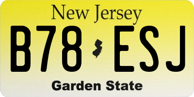 NJ license plate B78ESJ