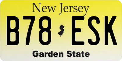 NJ license plate B78ESK