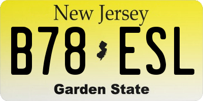 NJ license plate B78ESL