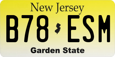 NJ license plate B78ESM