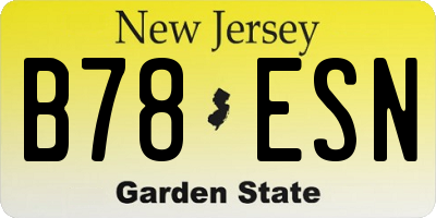 NJ license plate B78ESN