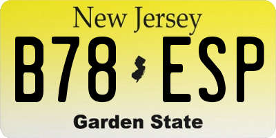 NJ license plate B78ESP