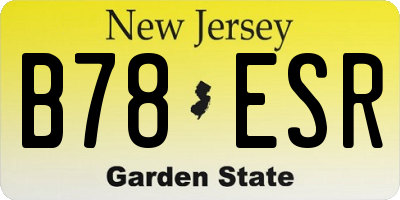 NJ license plate B78ESR