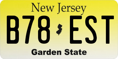 NJ license plate B78EST