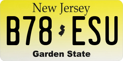 NJ license plate B78ESU