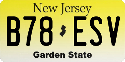 NJ license plate B78ESV