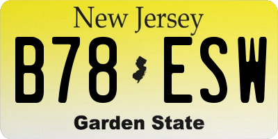 NJ license plate B78ESW