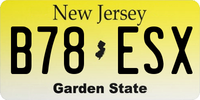NJ license plate B78ESX