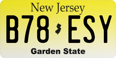 NJ license plate B78ESY