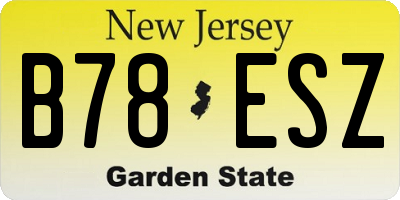 NJ license plate B78ESZ