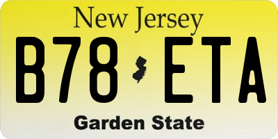NJ license plate B78ETA
