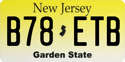 NJ license plate B78ETB