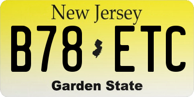 NJ license plate B78ETC