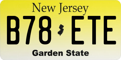 NJ license plate B78ETE