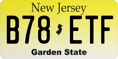 NJ license plate B78ETF