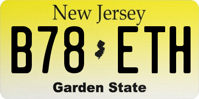 NJ license plate B78ETH