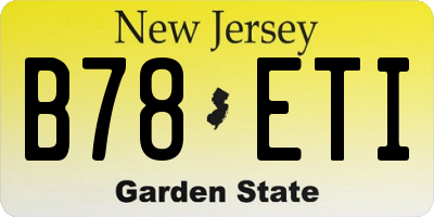 NJ license plate B78ETI