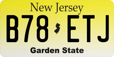 NJ license plate B78ETJ