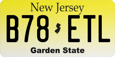 NJ license plate B78ETL
