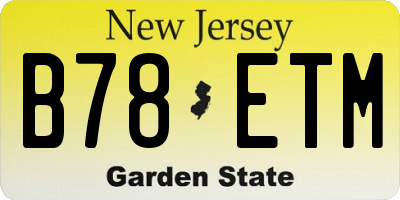 NJ license plate B78ETM