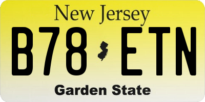 NJ license plate B78ETN
