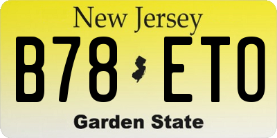 NJ license plate B78ETO