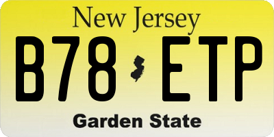 NJ license plate B78ETP