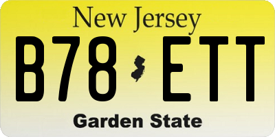NJ license plate B78ETT