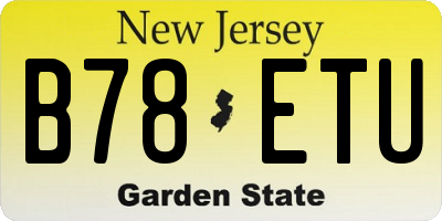 NJ license plate B78ETU