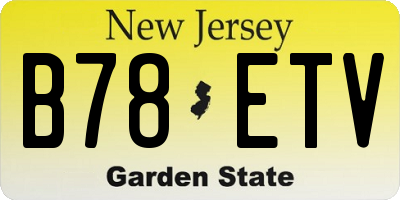 NJ license plate B78ETV