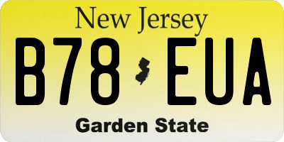 NJ license plate B78EUA