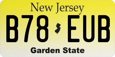 NJ license plate B78EUB